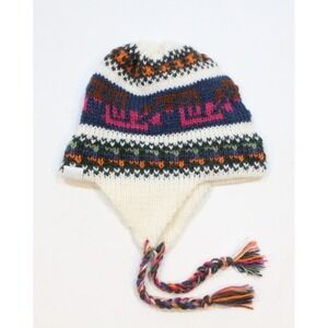 Turtle Fur Winter Hat Adult One Size Alpaca Wool/Acrylic Ear Flaps Tassels Peru